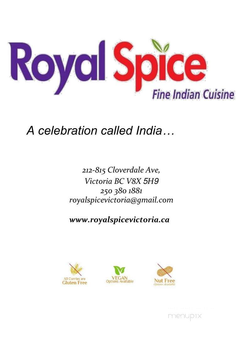 Royal Spice - Victoria, BC menu_pic
