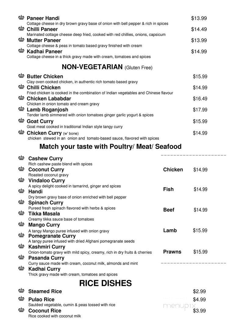 Royal Spice - Victoria, BC menu_pic