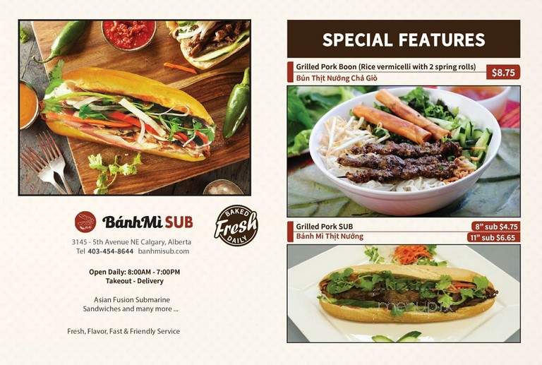 BanhMi Sub - Calgary, AB menu_pic
