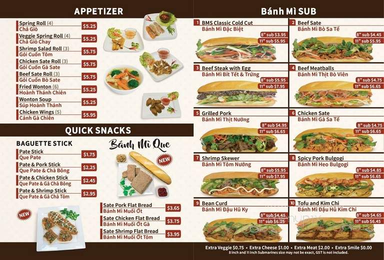 BanhMi Sub - Calgary, AB menu_pic
