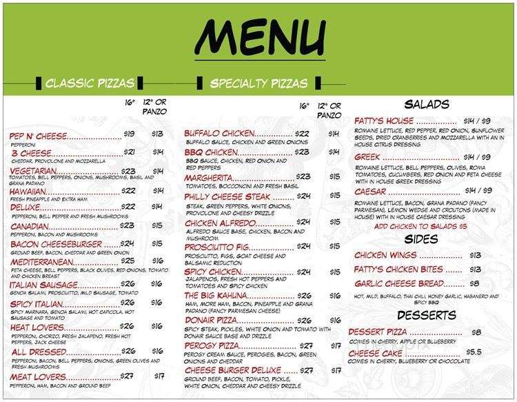 Fatty's Pizza - Thunder Bay, ON menu_pic