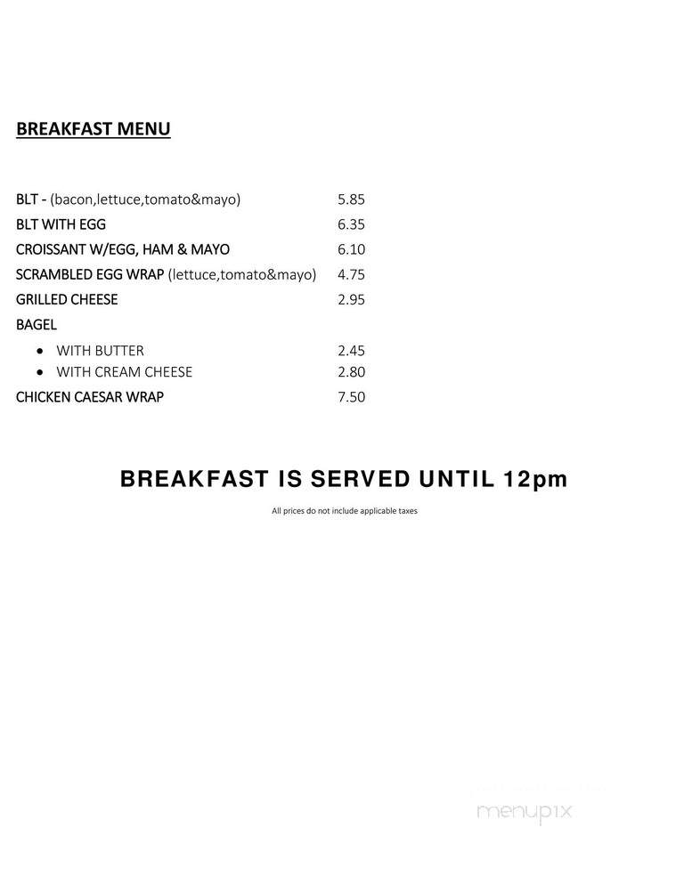 Parisco Cafe - Toronto, ON menu_pic