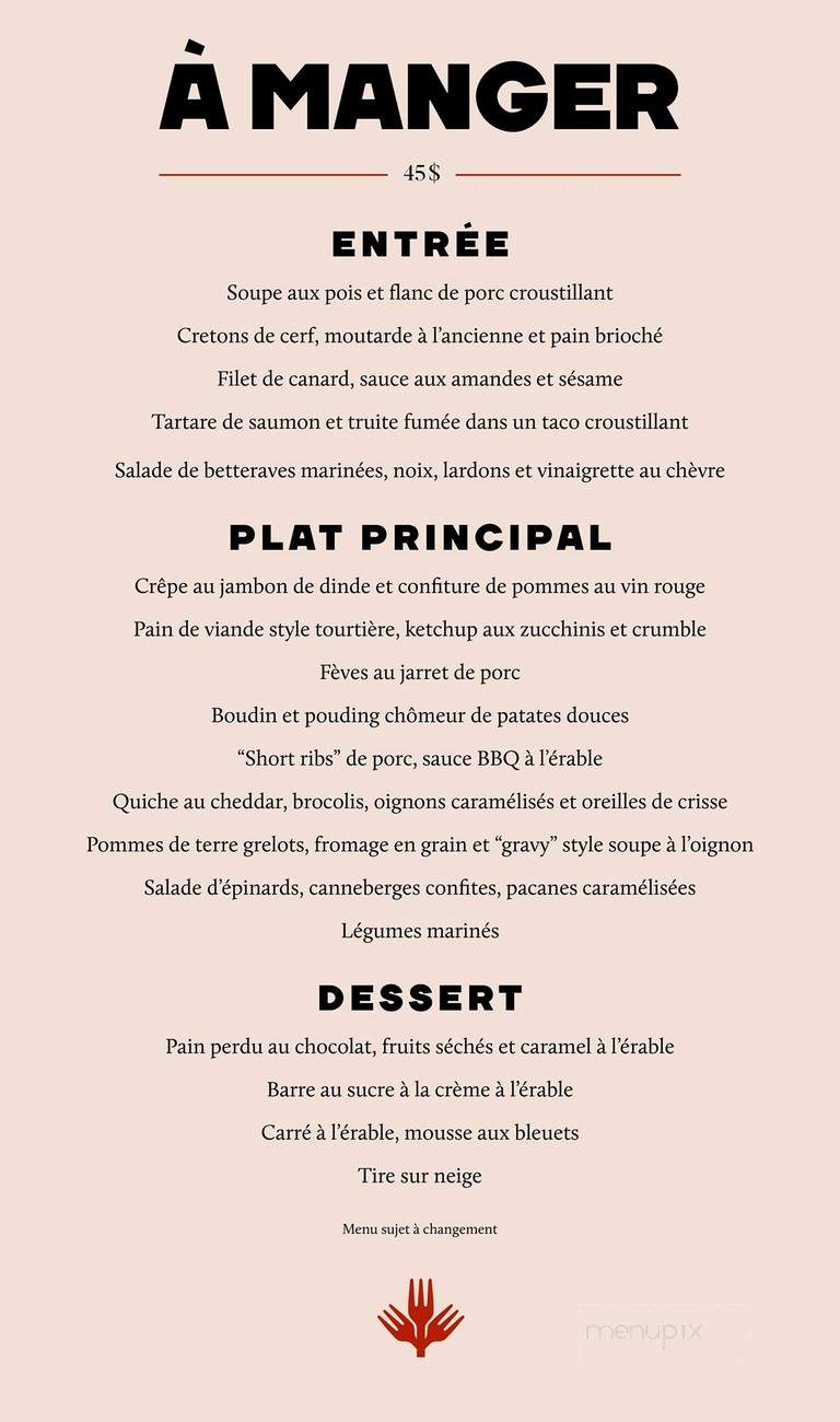 Erabliere Shefford - Shefford, QC menu_pic