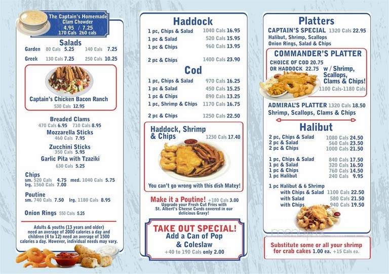 Captain George - Cornwall, ON menu_pic