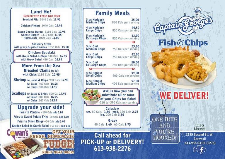 Captain George - Cornwall, ON menu_pic