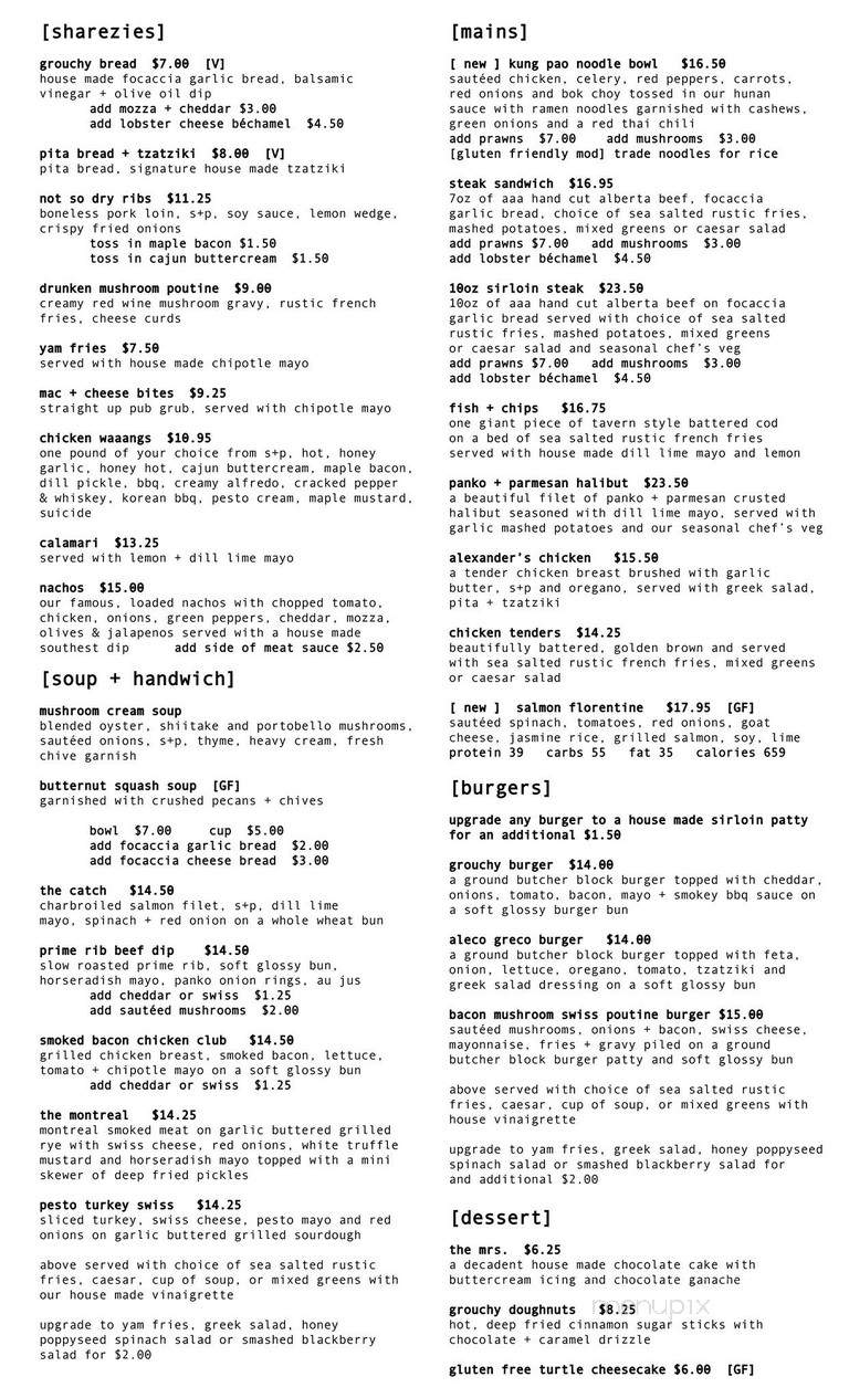 Grouchy Daddy's - Olds, AB menu_pic
