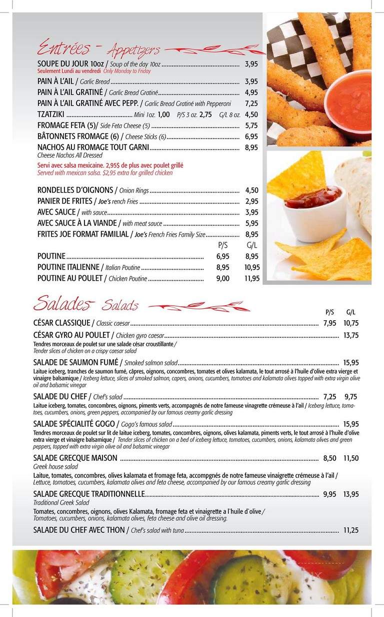 Pizzalini - Kirkland, QC menu_pic