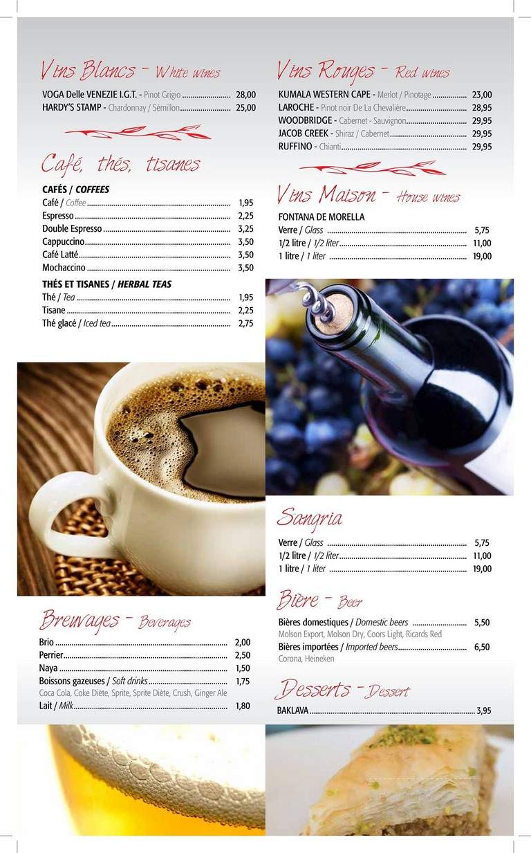 Pizzalini - Kirkland, QC menu_pic