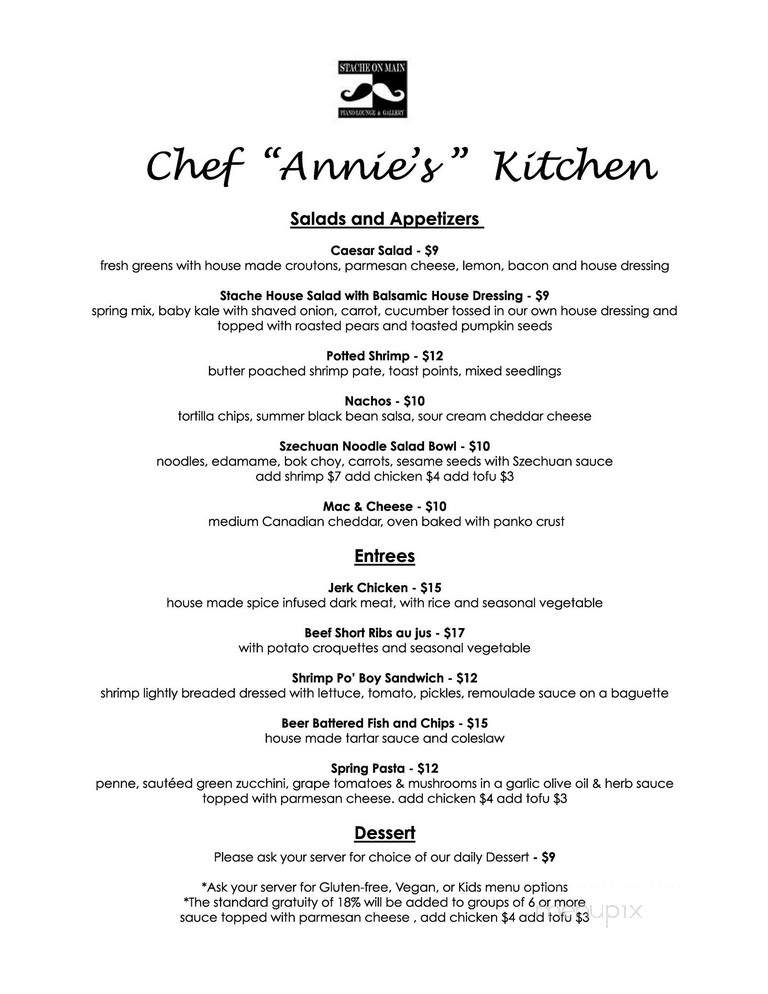 Stache On Main Piano Lounge & Gallery - Prince Edward, ON menu_pic
