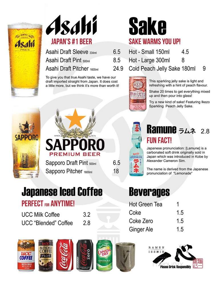 Ramen Isshin - Toronto, ON menu_pic