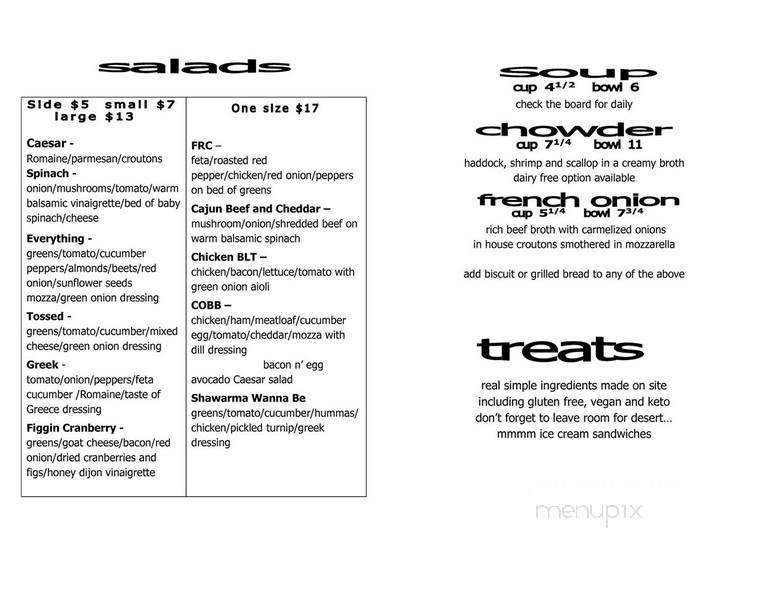 The Cup of Soul Cafe - Elmsdale, NS menu_pic