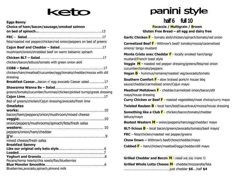 The Cup of Soul Cafe - Elmsdale, NS menu_pic