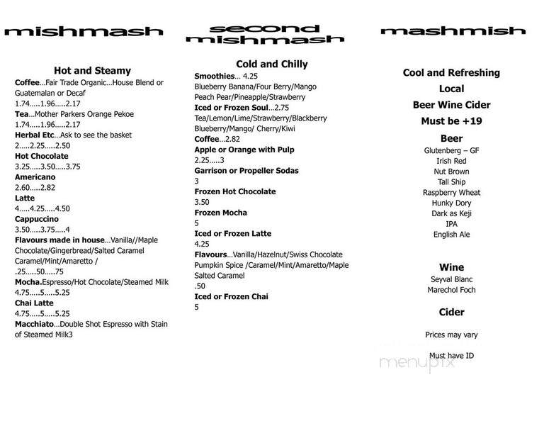 The Cup of Soul Cafe - Elmsdale, NS menu_pic