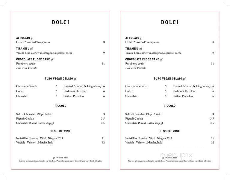 Pura Vita - West Hollywood, CA menu_pic
