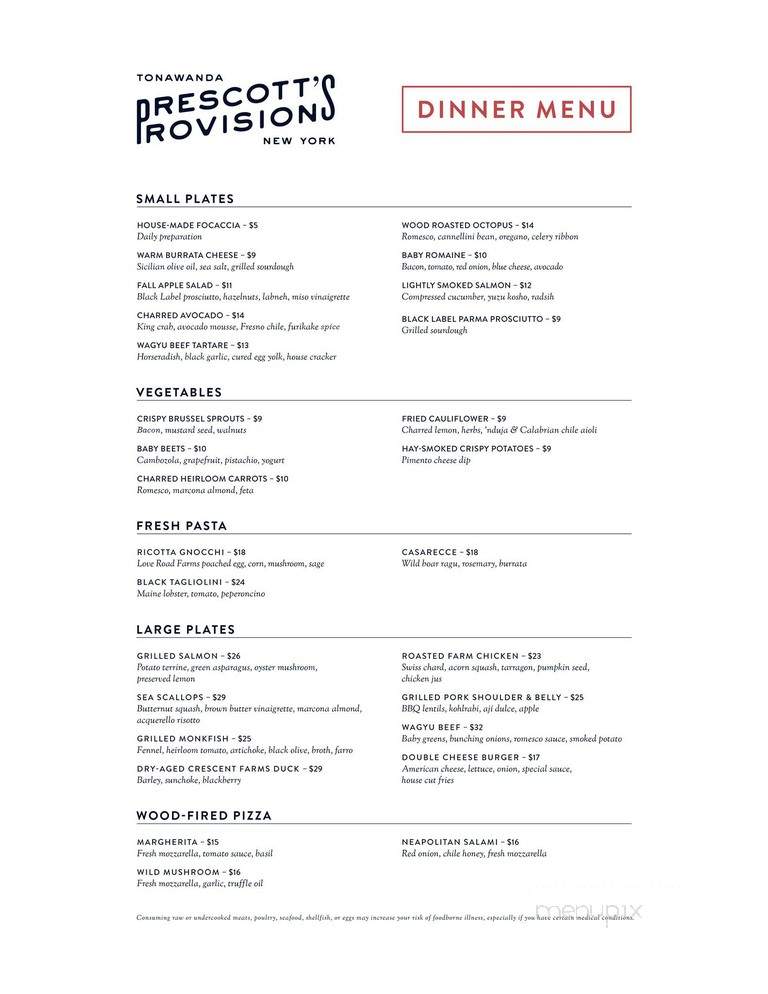 Prescott's Provisions - Tonawanda, NY menu_pic