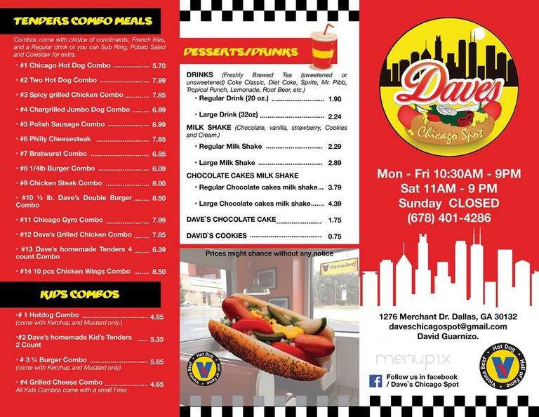 Dave's Chicago Spot - Dallas, GA menu_pic