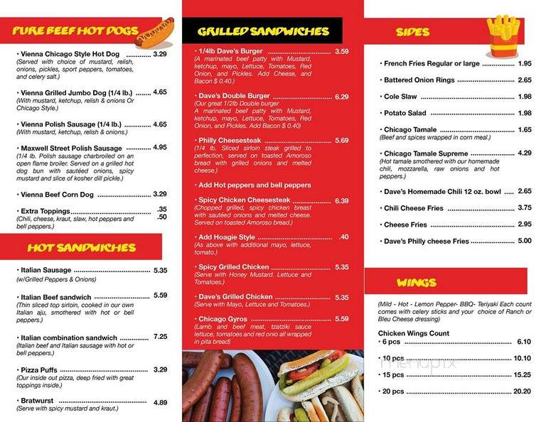 Dave's Chicago Spot - Dallas, GA menu_pic