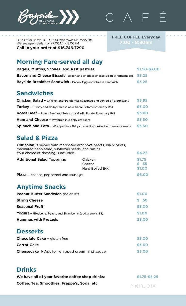 Bayside Cafe - Roseville, CA menu_pic
