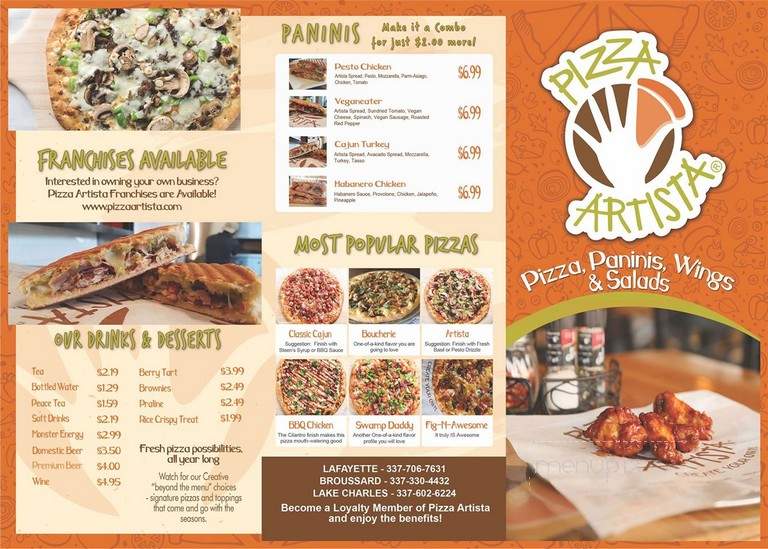 Pizza Artista Broussard - Broussard, LA menu_pic