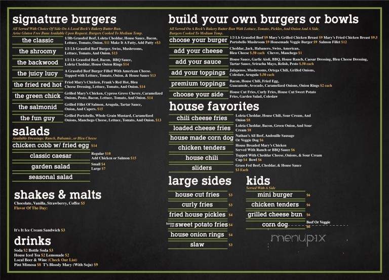 The Burger Joint - Arcata, CA menu_pic