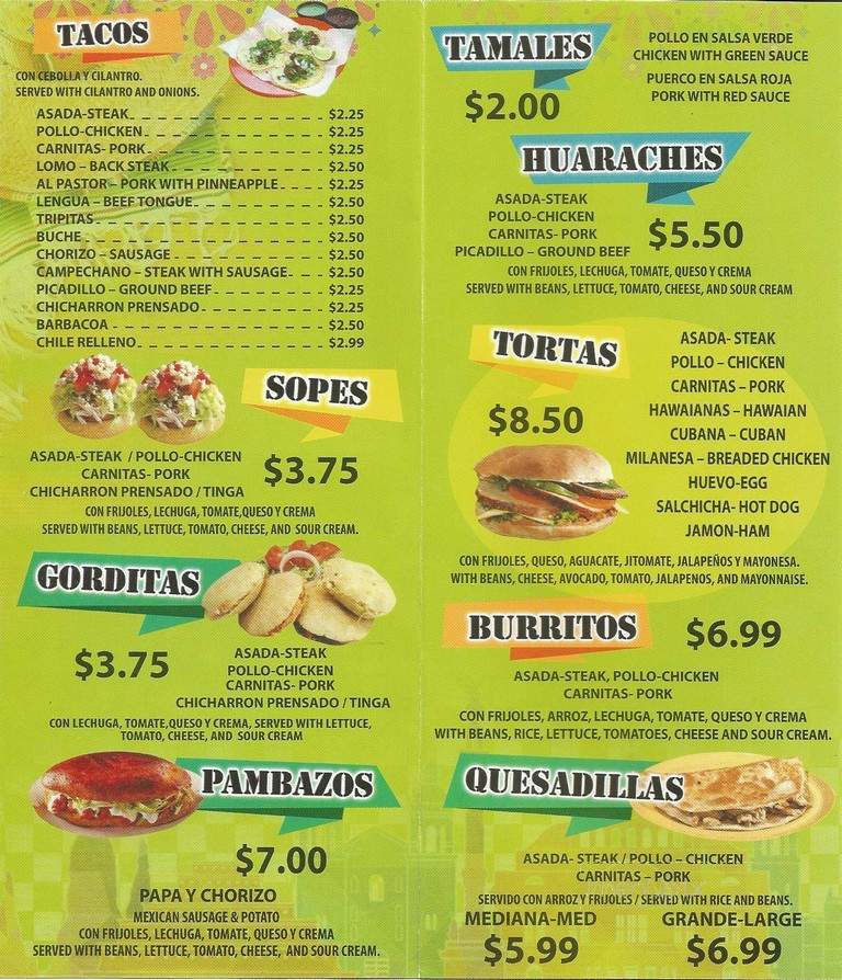 Mexico City 2 - Clarksville, IN menu_pic