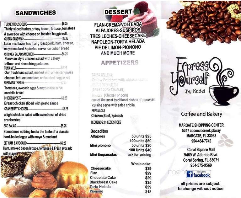 Espresso Yourself - Margate, FL menu_pic