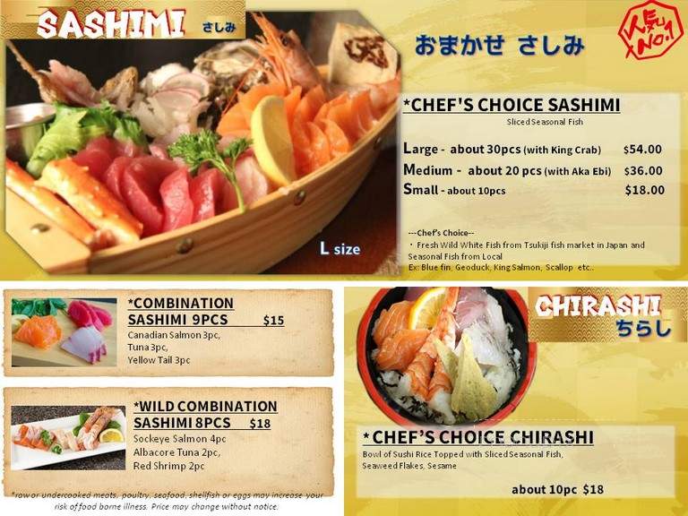 Ten Sushi #35 - Seattle, WA menu_pic