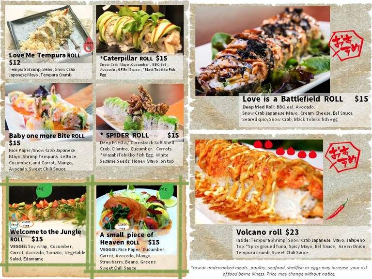 Ten Sushi #35 - Seattle, WA menu_pic
