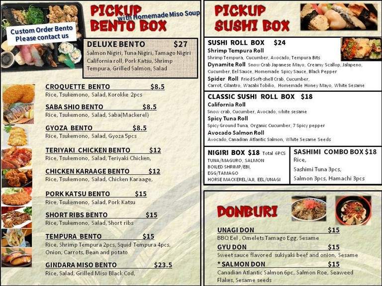 Ten Sushi #35 - Seattle, WA menu_pic