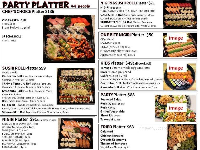 Ten Sushi #35 - Seattle, WA menu_pic