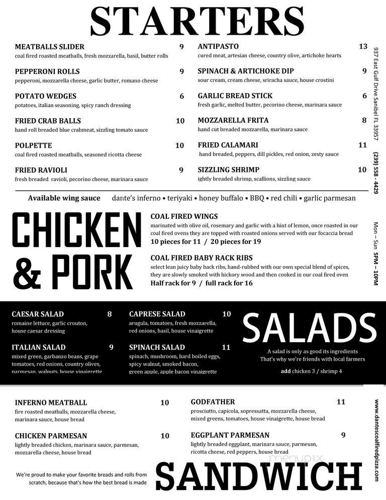 Dante's Coal Fired Pizza - Fort Myers, FL menu_pic