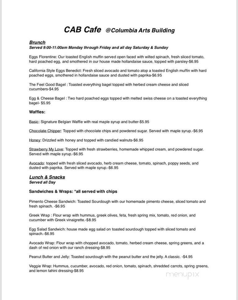 CAB Cafe - Columbia, TN menu_pic