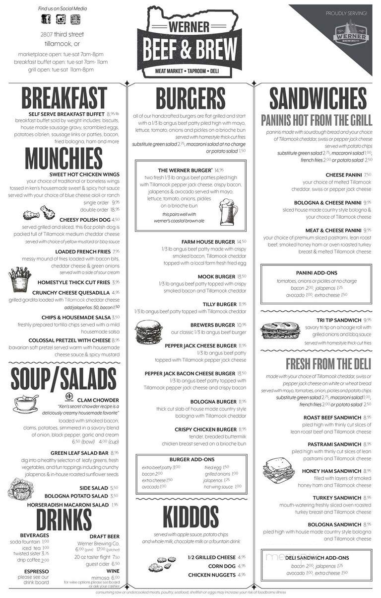 Werner Beef & Brew - Tillamook, OR menu_pic