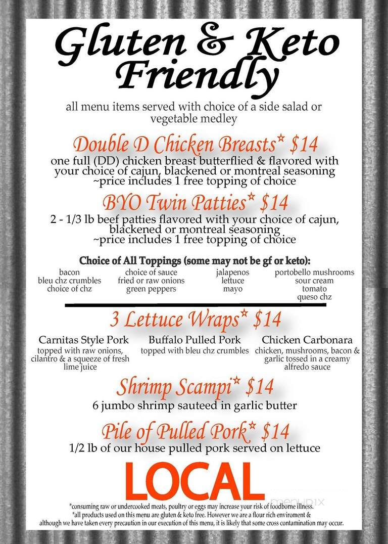 Jonesy's Local Bar & Grill - Hudson, WI menu_pic