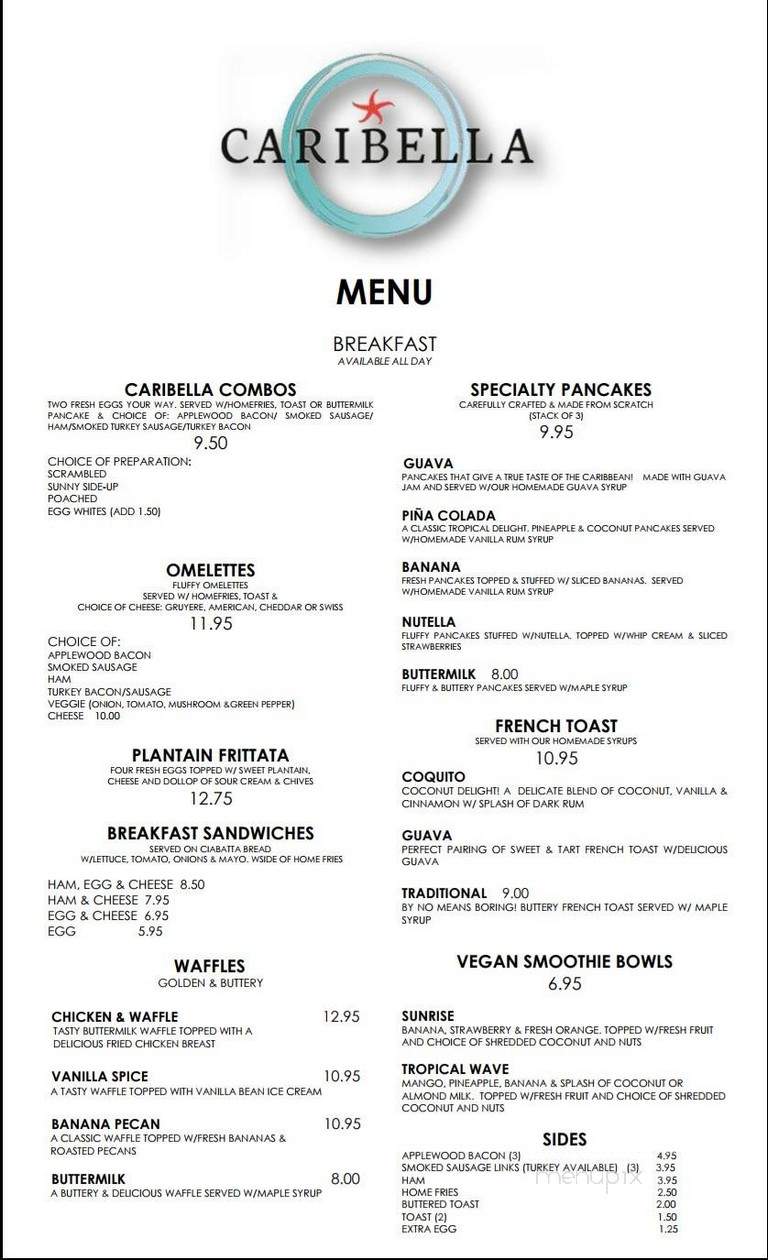 Caribella - Chicago, IL menu_pic