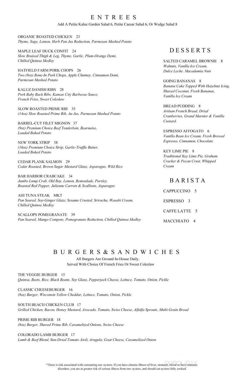 Kaluz - Wellington, FL menu_pic