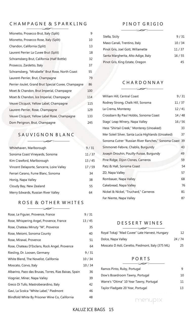 Kaluz - Wellington, FL menu_pic