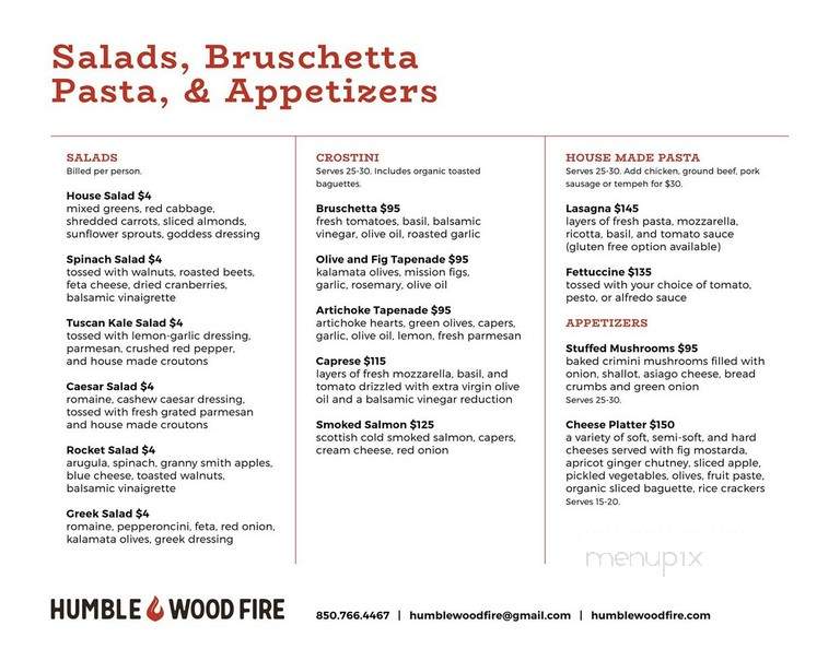 Humble Wood Fire - Gainesville, FL menu_pic