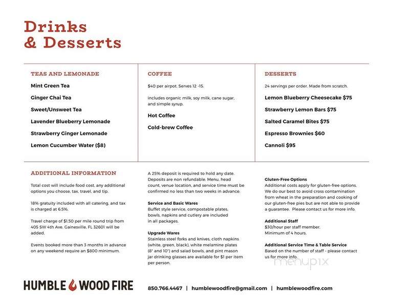 Humble Wood Fire - Gainesville, FL menu_pic