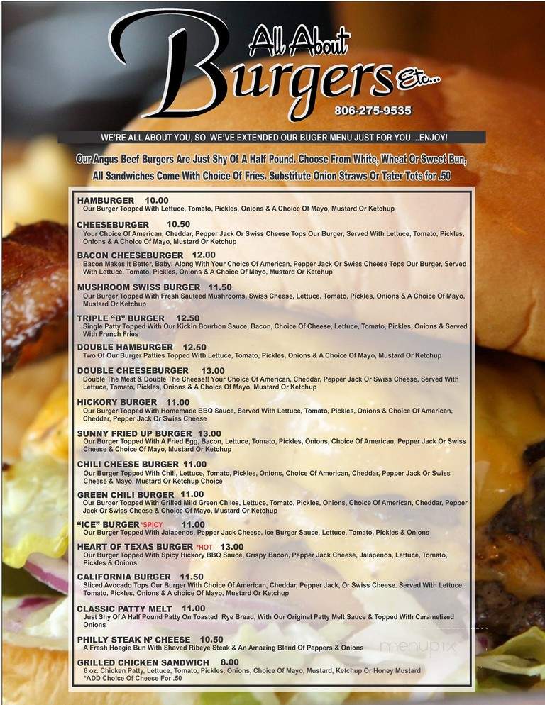 All About Burgers - Borger, TX menu_pic