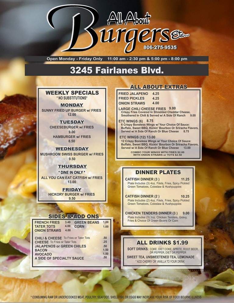All About Burgers - Borger, TX menu_pic