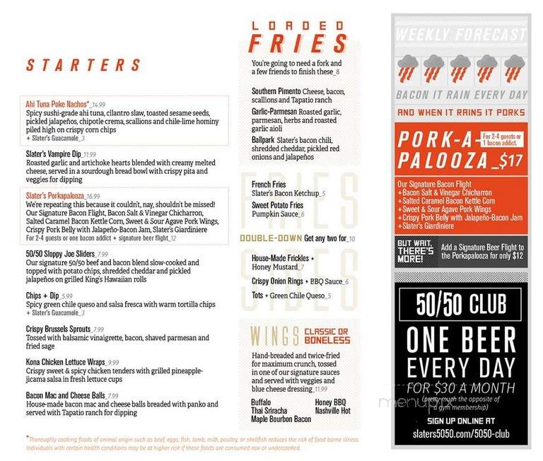 Slater's 50/50 - Las Vegas, NV menu_pic