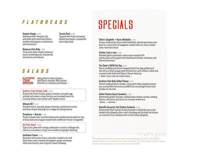 Slater's 50/50 - Las Vegas, NV menu_pic