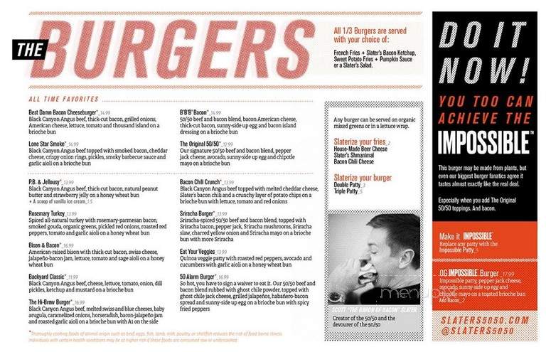 Slater's 50/50 - Las Vegas, NV menu_pic