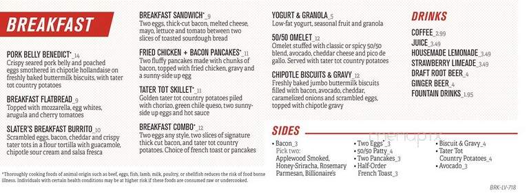Slater's 50/50 - Las Vegas, NV menu_pic