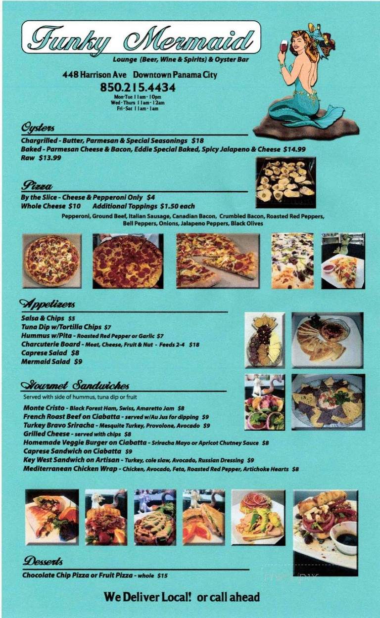 The Funky Mermaid Lounge - Panama City, FL menu_pic
