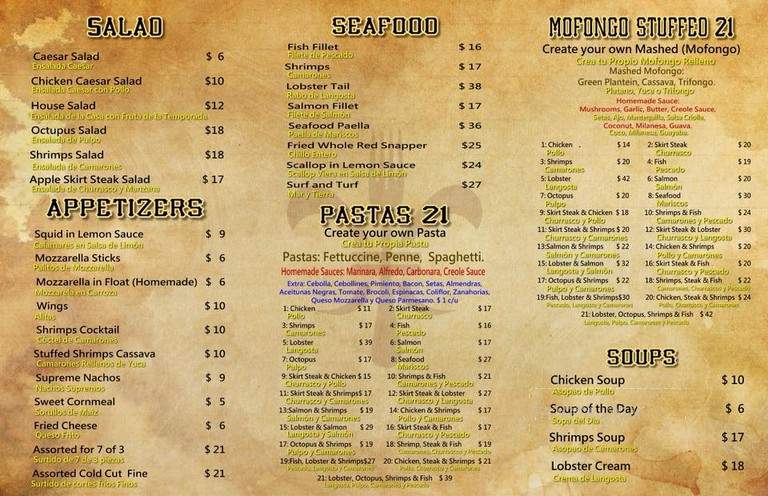 Creole 21 - Summerfield, FL menu_pic