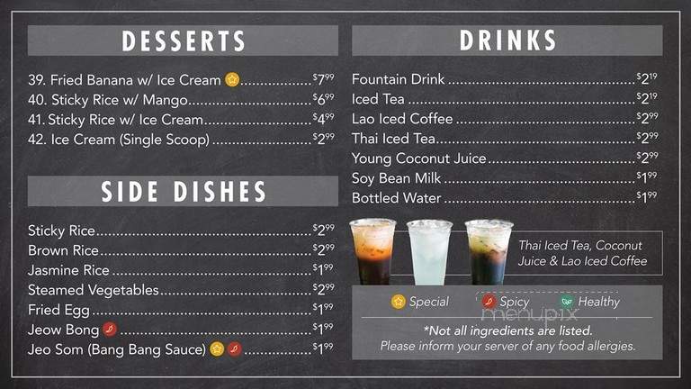 Zaap Kitchen Lao & Thai Street Eats - Dallas, TX menu_pic