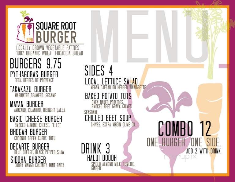 Square Root Burger - Flagstaff, AZ menu_pic