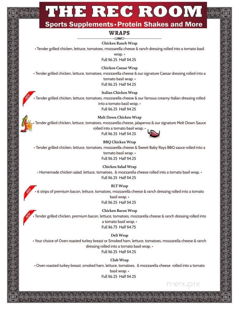 The Rec Room - Muskegon, MI menu_pic